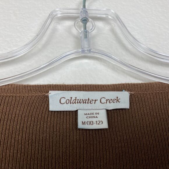 Coldwater Creek Women's Cardigan Size M 10-12 Brown Jewel Rhinestone Closure - Picture 4 of 7